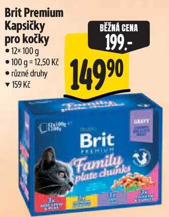 Brit Premium Kapsičky pro kočky, 12x 100 g