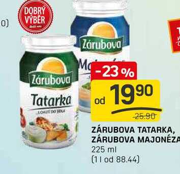 ZÁRUBOVA TATARKA, ZÁRUBOVA MAJONÉZA 225 ml 