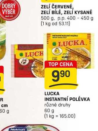 LUCKA INSTANTNÍ POLÉVKA různé druhy 60 g