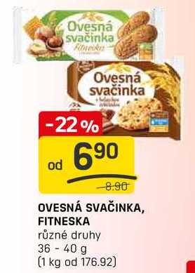 OVESNÁ SVAČINKA, FITNESKA různé druhy 36-40 g