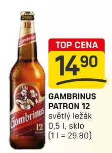 GAMBRINUS PATRON 12 světlý ležák 0,5l