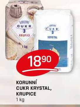 KORUNNÍ CUKR KRYSTAL, KRUPICE 1 kg 