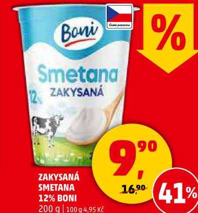 ZAKYSANÁ SMETANA 12% BONI, 200 g 