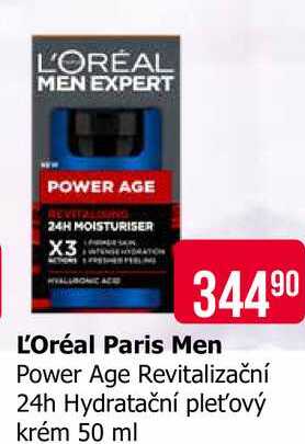 L'Oréal Paris Men Power Age Revitalizační 24h Hydratační pleťový krém 50 ml  