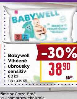 Babywell Vlhčené ubrousky sensitiv 80 ks 