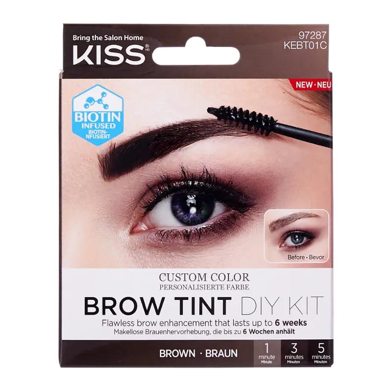 KISS Sada na barvení obočí Brow Tint Kit hnědá, 1 ks