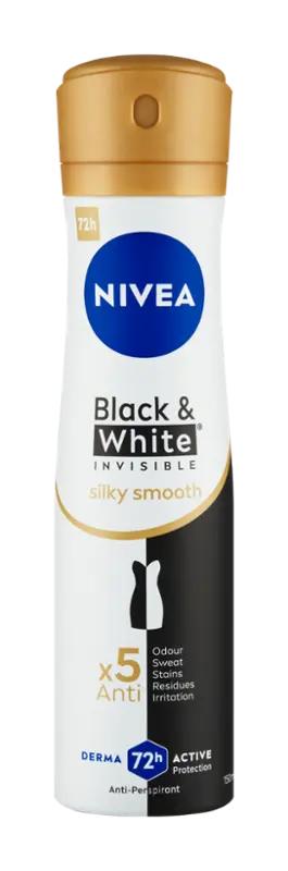 NIVEA Antiperspirant sprej pro ženy Black & White Invisible Silky Smooth, 150 ml