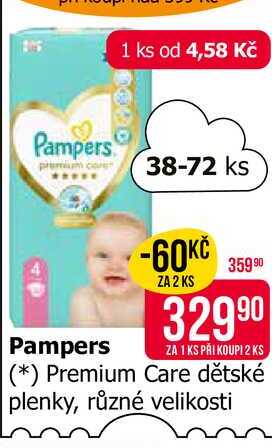 Pampers Premium Care Dětské Plenky 38-72 ks 