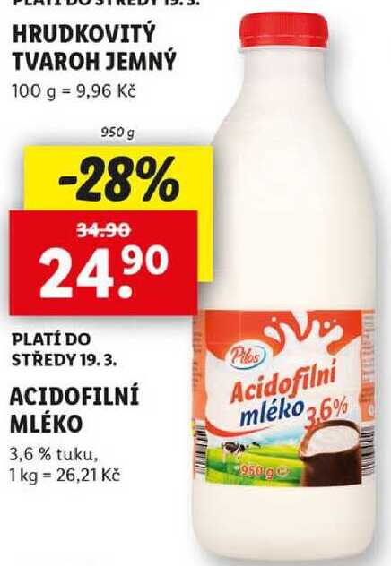 ACIDOFILNÍ MLÉKO, 950 g