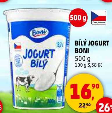 BÍLÝ JOGURT BONI, 500 g