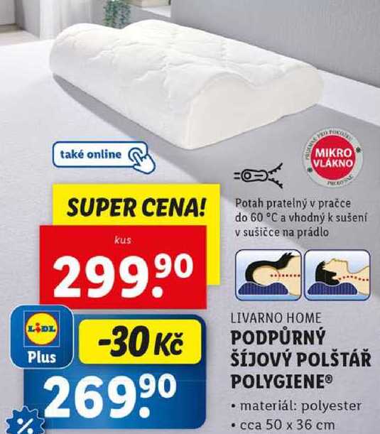 PODPŮRNÝ ŠÍJOVÝ POLŠTÁŘ POLYGIENE