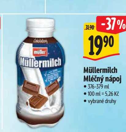  Müllermilch Mléčný nápoj  376-379 ml   v akci