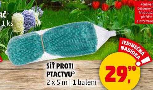 SÍŤ PROTI PTACTVU, 2 x 5 m, 1 balení 