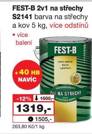 FEST-B 2v1 na střechy S2141 barva na střechy a kov 5 kg