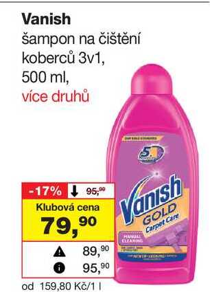 Vanish šampon na čištění koberců 3v1, 500 ml