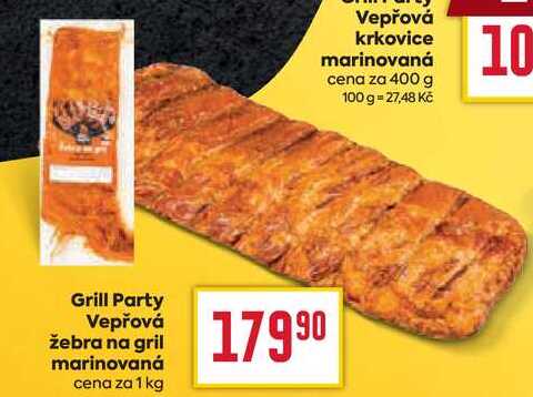 Grill Party Vepřová žebra na gril marinovaná cena za 1 kg 