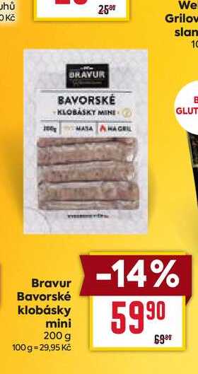 Bravur Bavorské klobásky mini 200 g