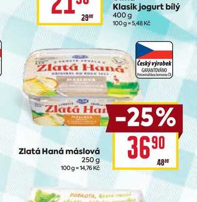 Zlatá Haná máslová 250 g
