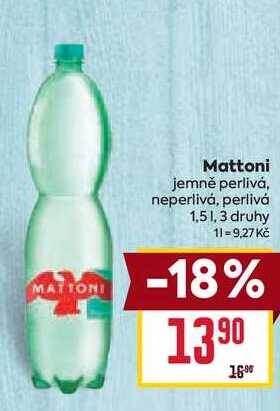 Mattoni jemně perlivá, neperlivá, perlivá 1,5l