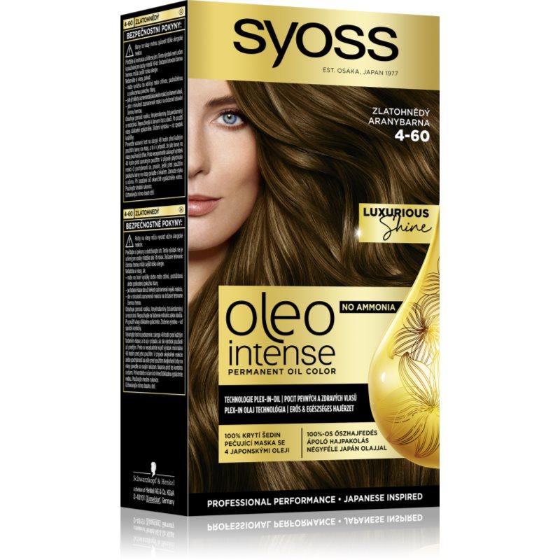 Syoss Oleo Intense permanentní barva na vlasy s olejem odstín 4-60 Zlatohnědý 1 ks