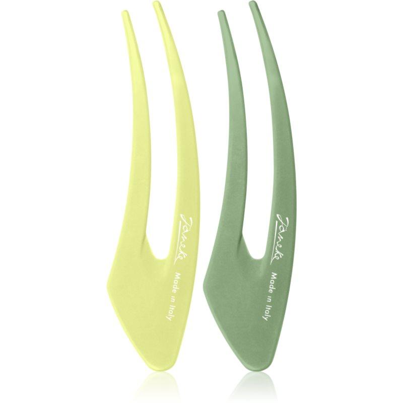 Janeke Hair Clip sponky do vlasů Green 2x13 cm