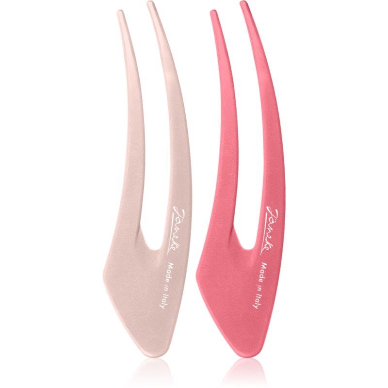 Janeke Hair Clip sponky do vlasů Pink 2x13 cm