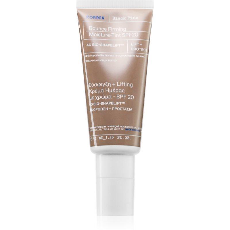 Korres Black Pine 4D Bounce tónující hydratační krém pro zpevnění pleti SPF 20 40 ml