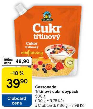 CASSONADE Cukr třtinový nerafinovaný, 500 g v akci