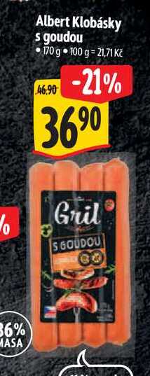 Albert Klobásky s goudou  170 g