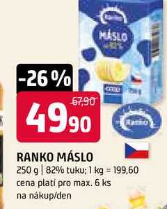 Ranko máslo 250 g 82%