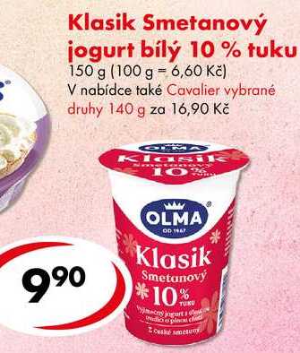 Klasik Smetanový jogurt bílý 10% tuku, 150 g 