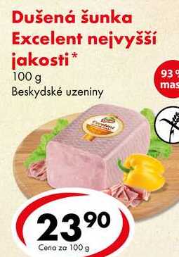 Dušená šunka Excelent nejvyšší jakosti, 100 g