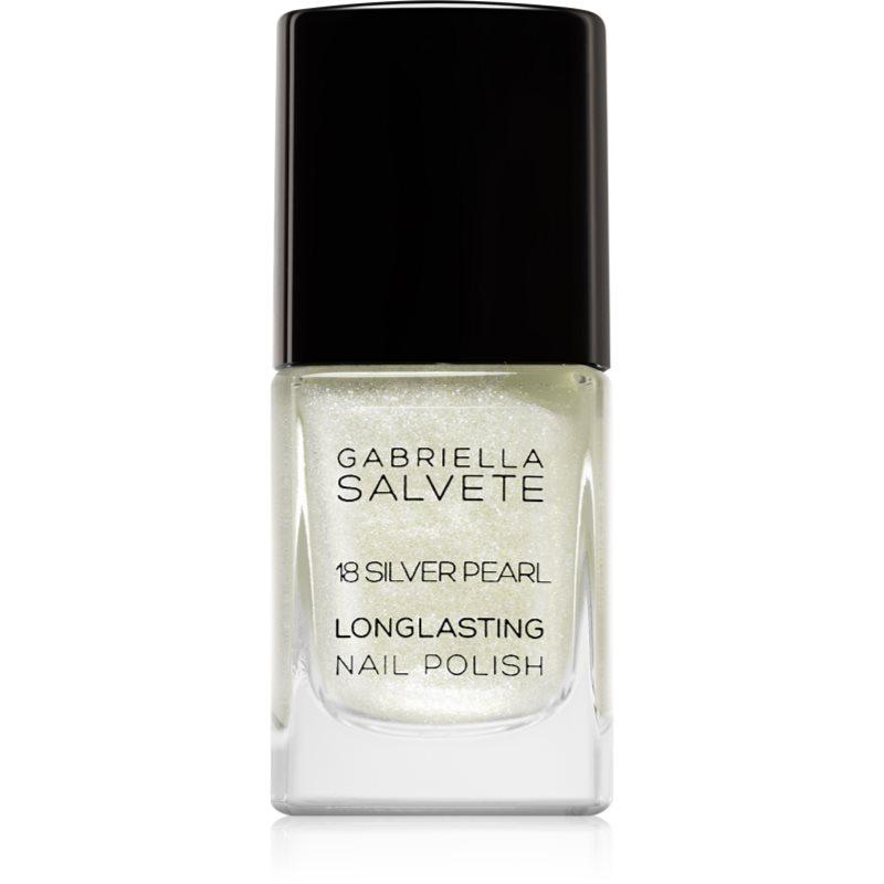Gabriella Salvete Longlasting Enamel dlouhotrvající lak na nehty se třpytkami odstín 18 Silver Pearl 11 ml