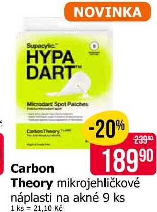 Carbon Theory mikrojehličkové náplasti na akné 9 ks