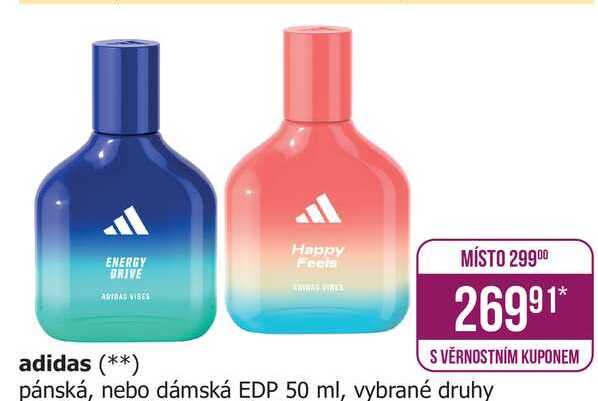 adidas pánská, nebo dámská EDP 50 ml, vybrané druhy 