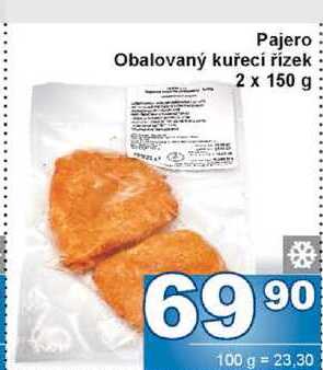 Pajero Obalovaný kuřecí řízek 2 x 150 g