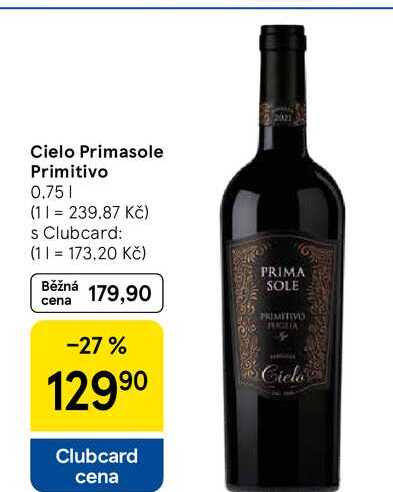 Cielo Primasole Primitivo, 0.75 l
