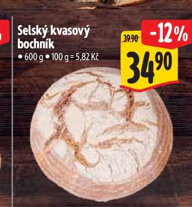 Selský kvasový bochník 600 g  