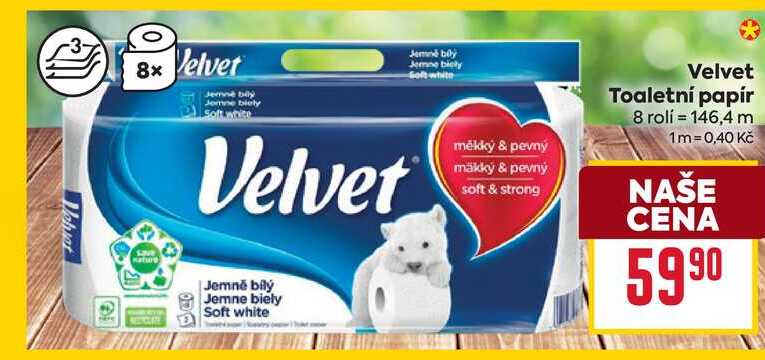 Velvet Toaletní papír 8 rolí