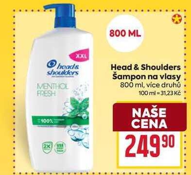 Head & Shoulders Šampon na vlasy 800 ml