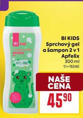 BI KIDS Sprchový gel a šampon 2 v 1 Apfelix 300 ml 