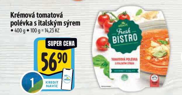 Krémová tomatová polévka s italským sýrem 400 g 