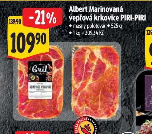 Albert Marinovaná  vepřová krkovice PIRI-PIRI  525 g
