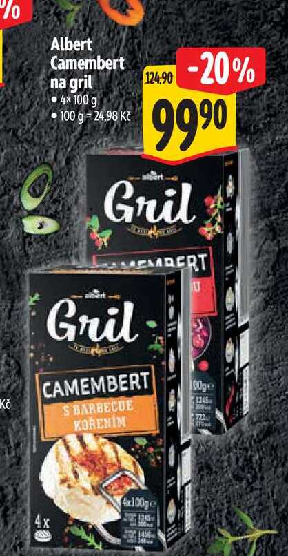  Albert Camembert na gril  4x100 g 