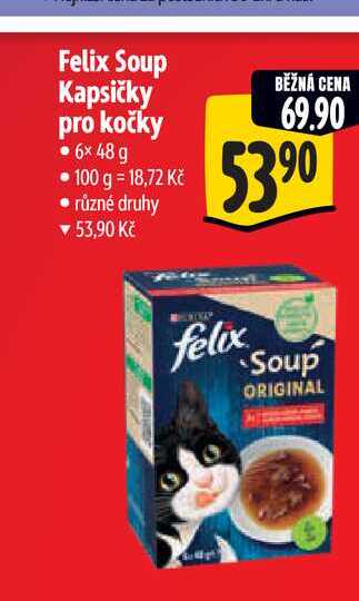 Felix Soup Kapsičky pro kočky  6x48 g 