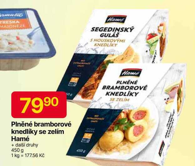 Hamé Plněné bramborové knedlíky se zelím 450 g