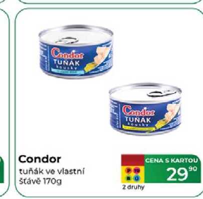 Condor tuňák ve vlastní šťávě 170g 