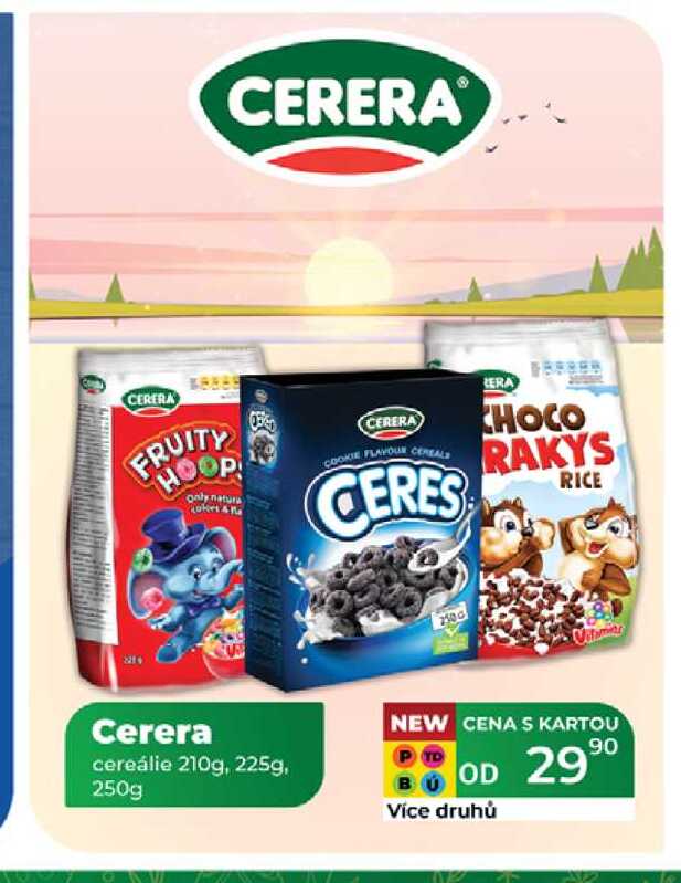 Cerera cereálie 210g, 225g, 250g 