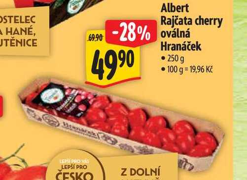 Albert Rajčata cherry oválná Hranáček, 250 g 
