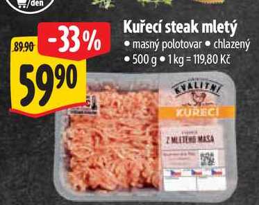 Kuřecí steak mletý, 500 g